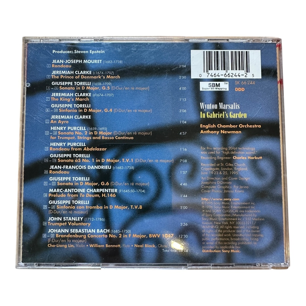 Sony Classical Wynton Marsalis In Gabriel's Garden CD Baroque Trumpet Classical - Picture 2 of 2